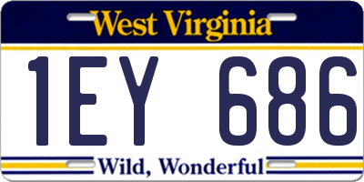 WV license plate 1EY686