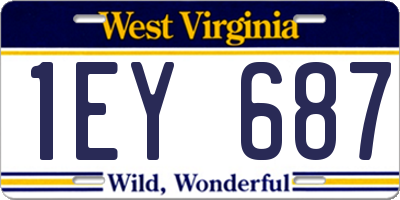 WV license plate 1EY687