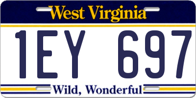 WV license plate 1EY697