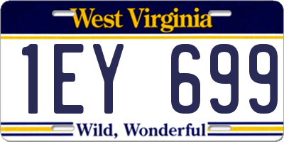 WV license plate 1EY699