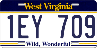 WV license plate 1EY709