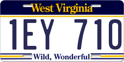 WV license plate 1EY710