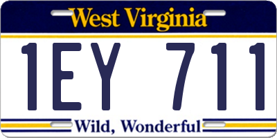 WV license plate 1EY711