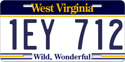 WV license plate 1EY712