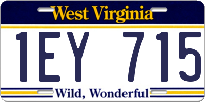 WV license plate 1EY715