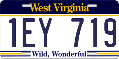 WV license plate 1EY719