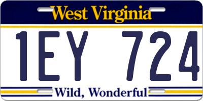 WV license plate 1EY724