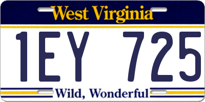 WV license plate 1EY725