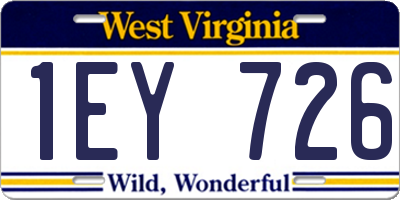 WV license plate 1EY726
