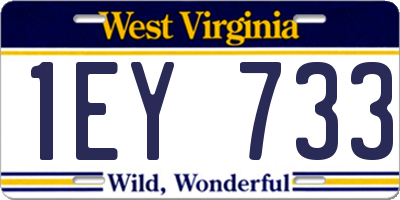 WV license plate 1EY733
