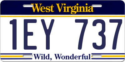 WV license plate 1EY737