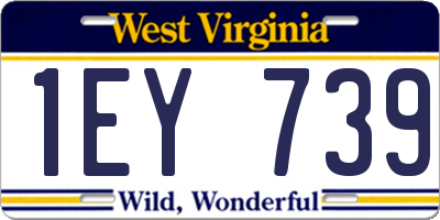 WV license plate 1EY739