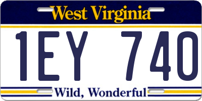 WV license plate 1EY740