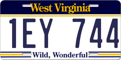 WV license plate 1EY744