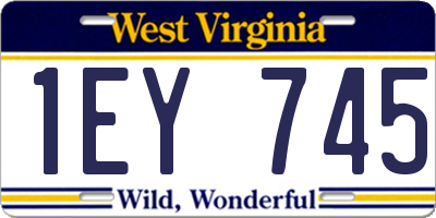 WV license plate 1EY745