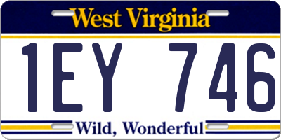 WV license plate 1EY746