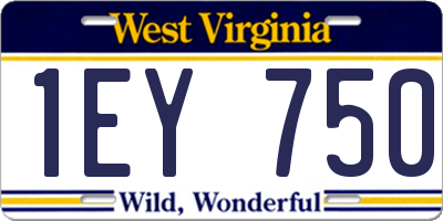 WV license plate 1EY750