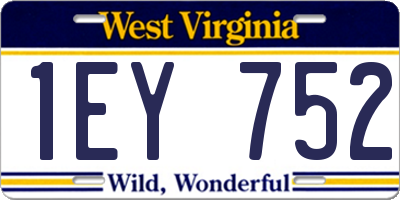 WV license plate 1EY752