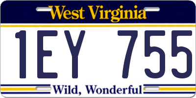 WV license plate 1EY755