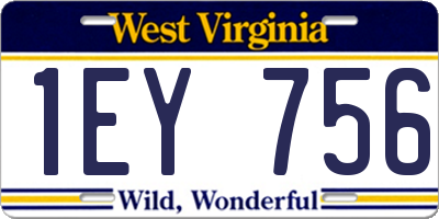 WV license plate 1EY756