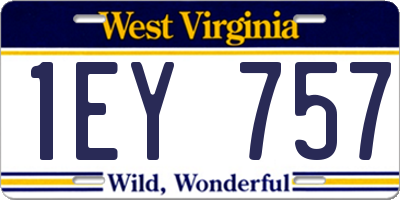 WV license plate 1EY757