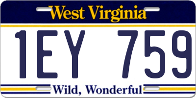 WV license plate 1EY759