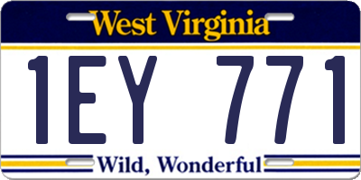 WV license plate 1EY771