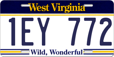 WV license plate 1EY772