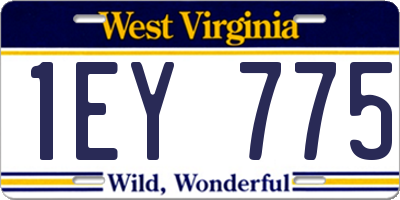 WV license plate 1EY775