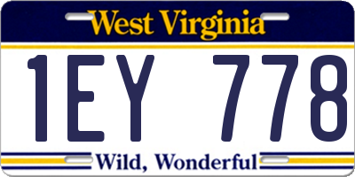 WV license plate 1EY778