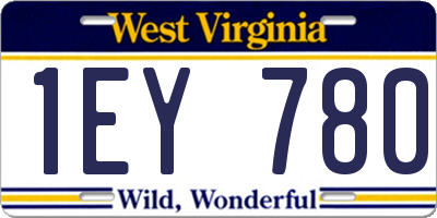 WV license plate 1EY780
