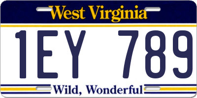 WV license plate 1EY789