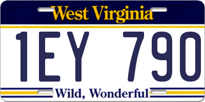 WV license plate 1EY790