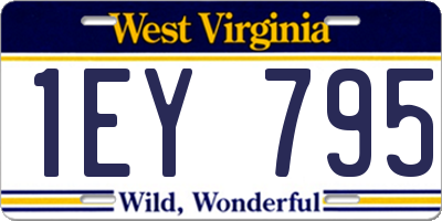 WV license plate 1EY795