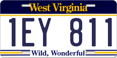 WV license plate 1EY811