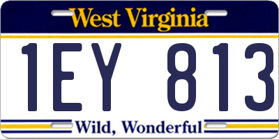 WV license plate 1EY813