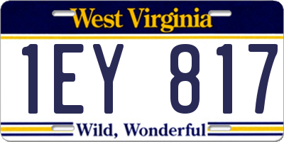WV license plate 1EY817