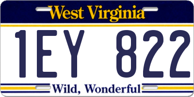 WV license plate 1EY822