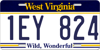 WV license plate 1EY824