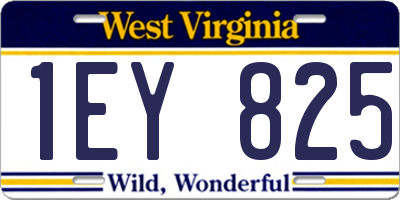 WV license plate 1EY825
