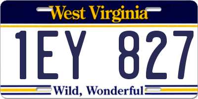 WV license plate 1EY827