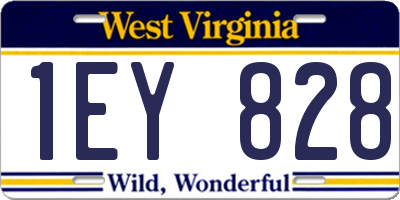 WV license plate 1EY828