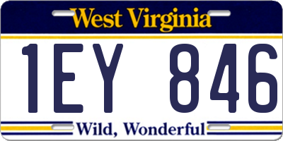 WV license plate 1EY846
