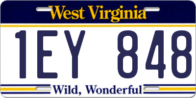 WV license plate 1EY848