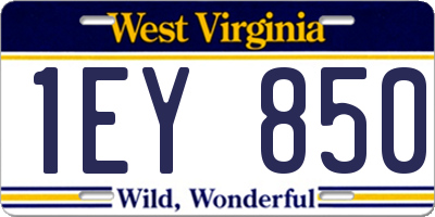 WV license plate 1EY850