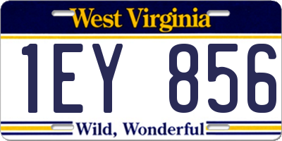 WV license plate 1EY856