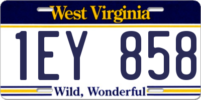 WV license plate 1EY858