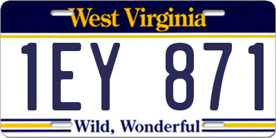 WV license plate 1EY871