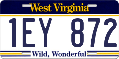 WV license plate 1EY872