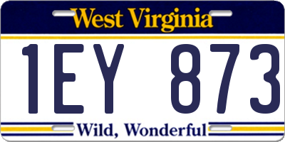 WV license plate 1EY873